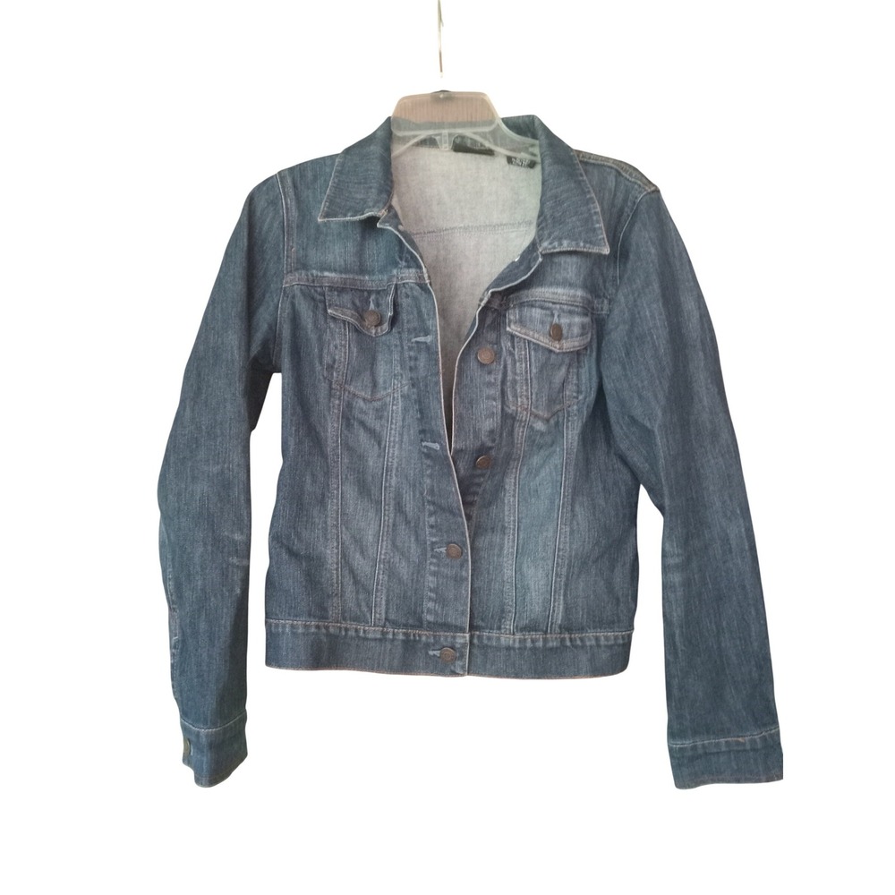 New York & Company Womens Small Blue Denim Jean Trucker Jacket Medium Wash